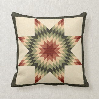 オートムンカラーのローン・スター・キルト柄 クッション