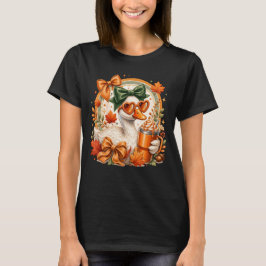 オートムングース・パンプキンスパイスラテハートグラスアート Tシャツ