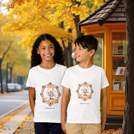 オートムンツリーマンダラの紅葉と感謝祭 Tシャツ