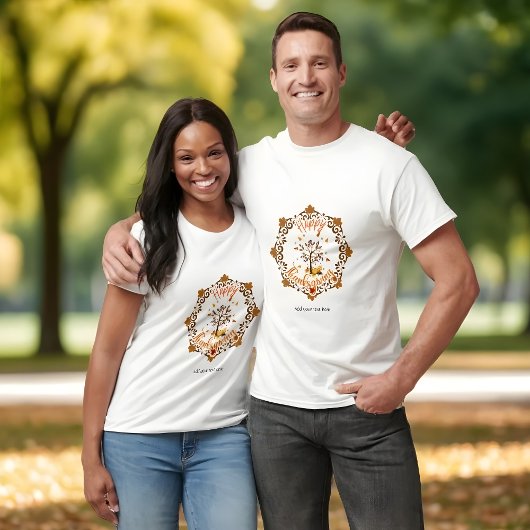 オートムンツリーマンダラの紅葉と感謝祭 Tシャツ