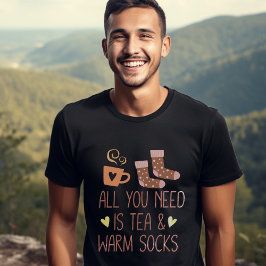 オートムンティーとあったか靴下でリラックス Funny Cozy 秋ギフト Tシャツ