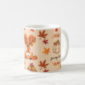 オートムンノームカボチャの秋の芸術プリント コーヒーマグカップ (正面右)