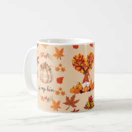 オートムンノームカボチャの秋の芸術プリント コーヒーマグカップ