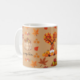 オートムンノームカボチャの秋の芸術的なプリント コーヒーマグカップ