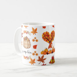 オートムンノームカボチャの秋の芸術的なプリント コーヒーマグカップ
