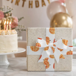 オートムンパーティー オレンジ色のかぼちゃ 秋の誕生日プレゼント サテンリボン