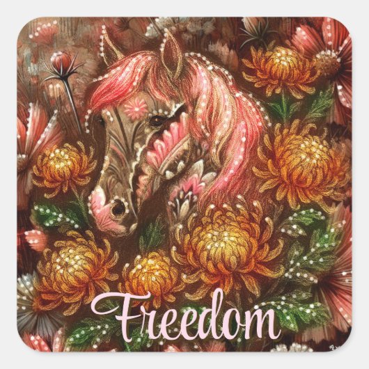 オートムンホースフラワーズクリサンセマムスパーソナル スクエアシール (正面)