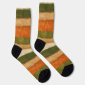 オートムンモードの太い横ストライプの芸術的なデザイン ソックス (右)