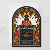 オートムンリーフゴーストハロウィンパーティーアーチ 招待状 (正面)