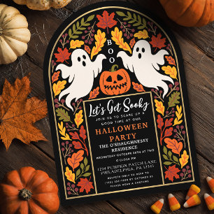 オートムンリーフゴーストハロウィンパーティーアーチ 招待状