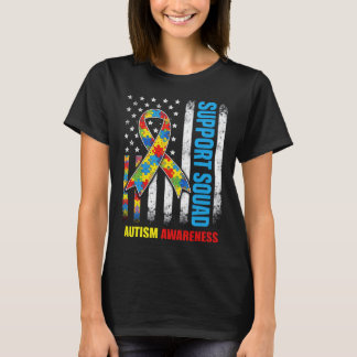 オートリズム リボン アメリカ国旗 サポートチーム Tシャツ