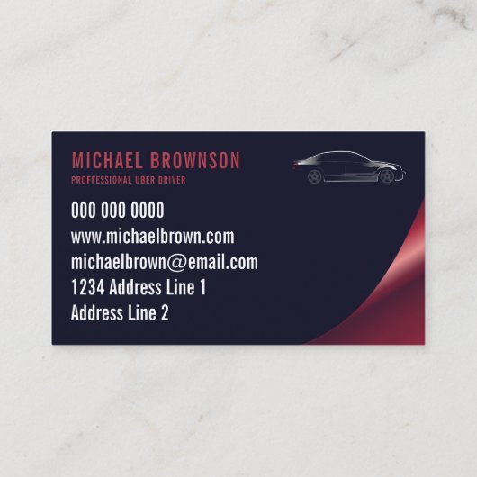 オートレンタカーNavy Redラグジュアリードライバーフォーマル 名刺 (裏面)