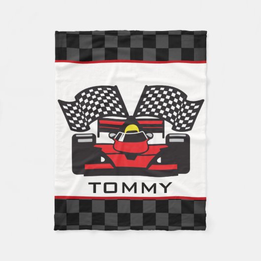 オートレーシングデザインフリースブランケット フリースブランケット (正面)