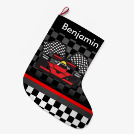 オートレーシングデザインラージクリスマスストッキング ラージクリスマスストッキング