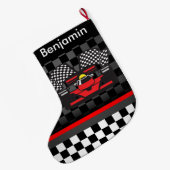 オートレーシングデザインラージクリスマスストッキング ラージクリスマスストッキング (裏面 (吊り時))