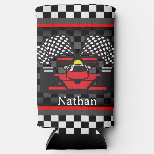 オートレーシングレースカーデザインセルツァークーラーボックス スリム缶クーラー (正面)