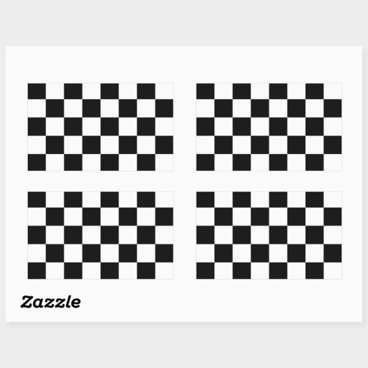 オートレーシ市松模様にョ市松模様にンのフラグ 長方形シール (シート)