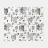 オートーオートクチュールプリント フリースブランケット (正面(横))