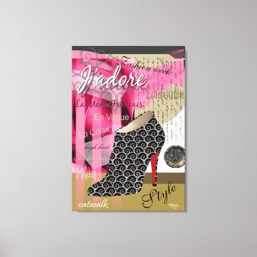 オートーオートクチュール抽象芸術シューズArt 26 x 38 キャンバスプリント (正面)