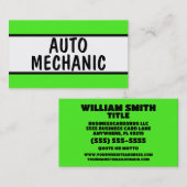 オート整備士ネオングリーン 名刺 (正面/裏面)