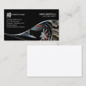 オート整備士ブラックスポーツカー車の 名刺 (正面/裏面)