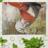 オート田舎の農家の鶏の鶏の編みキッチンタオル キッチンタオル (折り畳み)