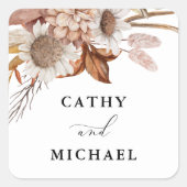 オート素朴ム結婚つるフローラ スクエアシール (正面)