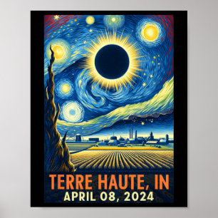 オート・インディアナ太陽のトータルEclipse 2024 Starry Nigh ポスター