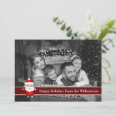 オート ブラック&ホワイト ハッピー ホリデー かわいいサンタ シーズンカード (スタンド正面)