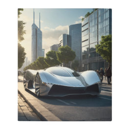 オート・ワウ!未来的な車03 メタルプリント