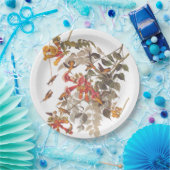 オードゥボンのルビーが喉を切り裂いたハミングバードと花 ペーパープレート (パーティー)