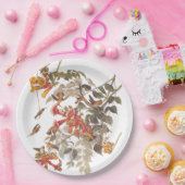 オードゥボンのルビーが喉を切り裂いたハミングバードと花 ペーパープレート (パーティー)