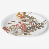 オードゥボンのルビーが喉を切り裂いたハミングバードと花 ペーパープレート (アングル)