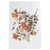 オードゥボンのルビーが喉を切り裂いたハミングバードと花 ミディアムペーパーバッグ (裏面)