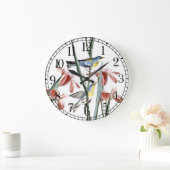 オードゥボンウォーブラー鳥類ワイルドライフフローラウォールクロック ラージ壁時計 (ホーム)