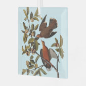 オードゥボンゼナイダ花と鳩 ガラスオーナメント (正面左)