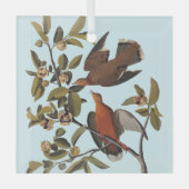 オードゥボンゼナイダ花と鳩 ガラスオーナメント (正面)