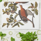 オードゥボンゼナイダ花と鳩 キッチンタオル (折り畳み)