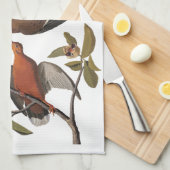 オードゥボンゼナイダ花と鳩 キッチンタオル (四つ折り)