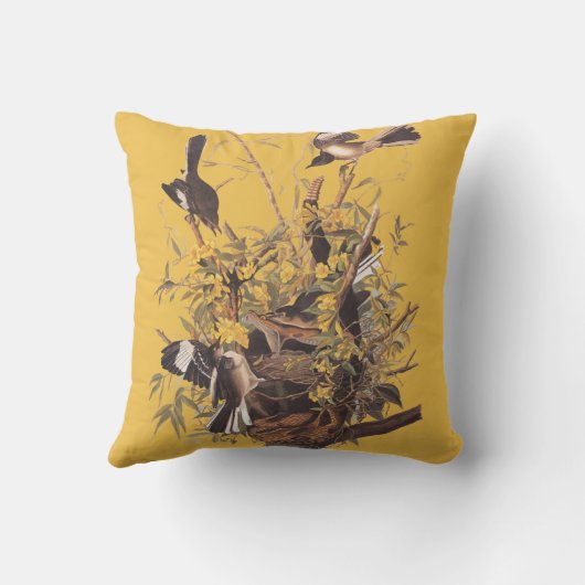 オードゥボンモッキンバードファミリースクエア装飾用クッション クッション (裏面)