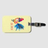 オードスターカラフル水彩イラストレーション ラゲッジタグ (正面横)