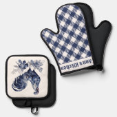 "オードスターブルーウィロースタイルカスタム 鍋つかみ&鍋敷きセット (正面/裏面)