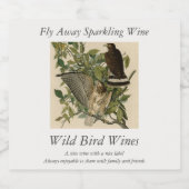 オードボンのアメリカの鳥から広い翼を持つタカ スパークリングワインラベル (シングルラベル)