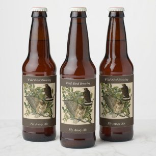 オードボンのアメリカの鳥から広い翼を持つタカ ビールラベル