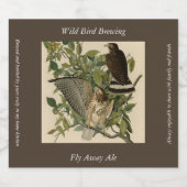 オードボンのアメリカの鳥から広い翼を持つタカ ビールラベル (シングルラベル)