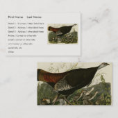 オードボンのアメリカの鳥から来た雌野鳥 名刺 (正面/裏面)