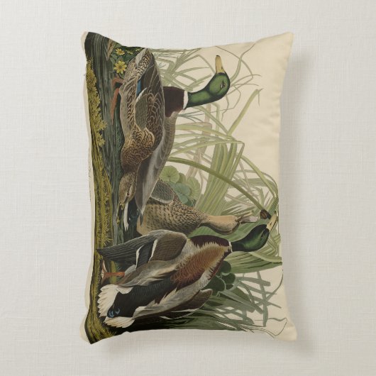 オードボンのアメリカの鳥のマラードアヒル アクセントクッション (正面(垂直))