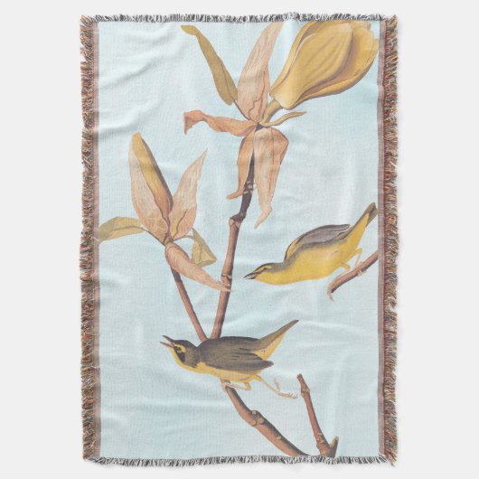 オードボンのケンタッキー・ウォーブラーズ・バードとクモ スローブランケット (正面縦)