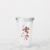 オードボンのコメの束ねた鳥やボリンクの鳥 アクリルタンブラー (正面)