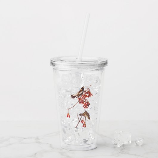 オードボンのコメの束ねた鳥やボリンクの鳥 アクリルタンブラー (アイス裏面)